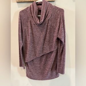 Nursing queen nursing sweater with asymmetrical flap for easy nursing